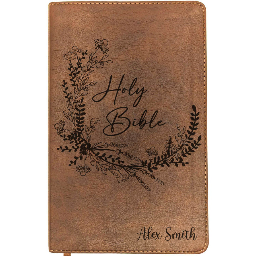 Personalized NLT Thinline Bible – Rustic Brown | Scripture & Faith Collection