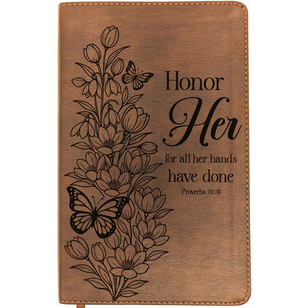 Personalized NLT Thinline Bible – Rustic Brown | Botanical Collection