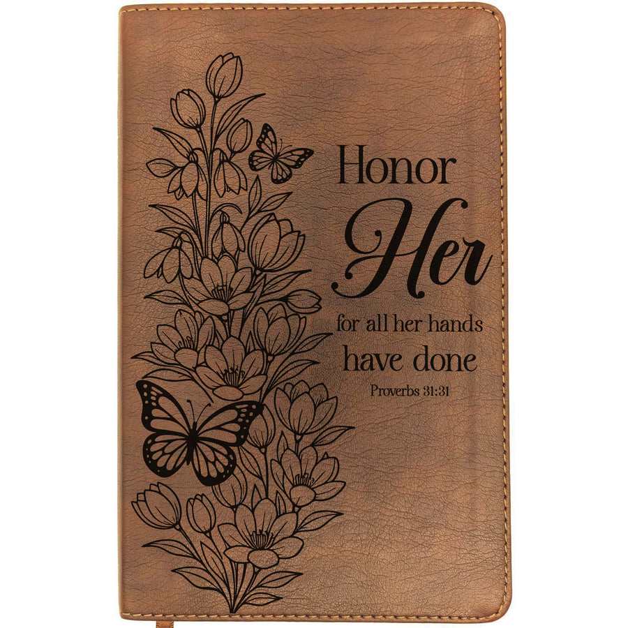Personalized NLT Thinline Bible – Rustic Brown | Botanical Collection