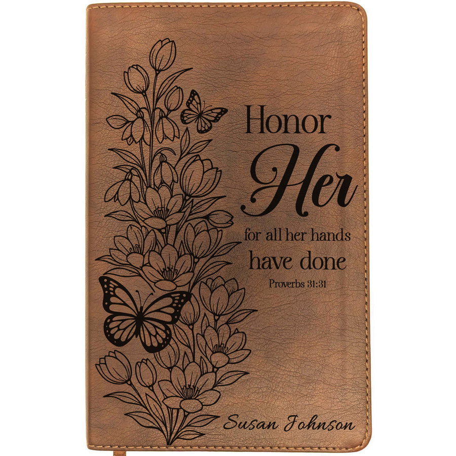 Personalized NLT Thinline Bible – Rustic Brown | Sacred Garden Collection