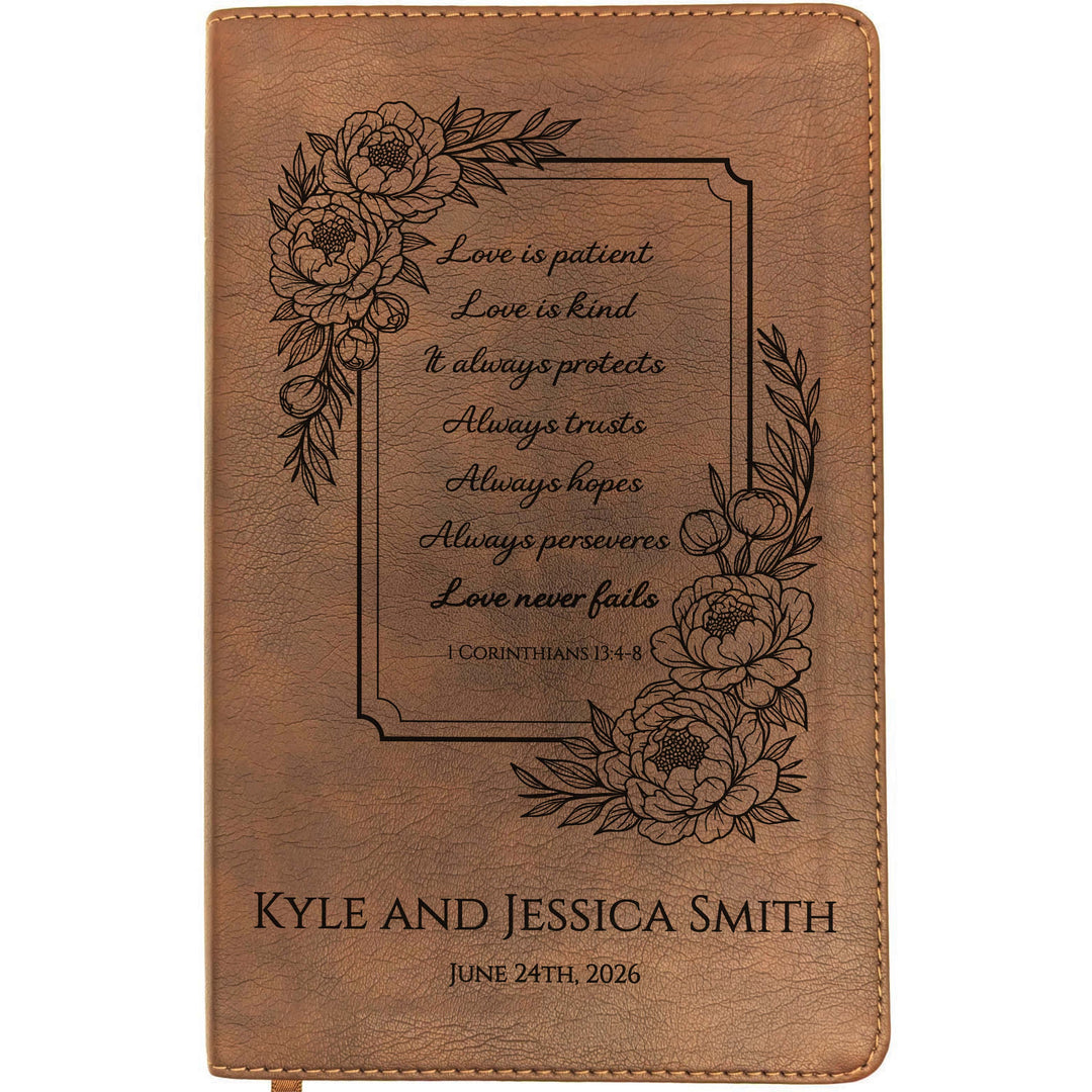 Personalized NLT Thinline Bible – Rustic Brown | Family &amp; Wedding