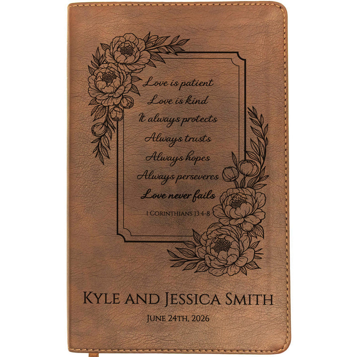 Personalized NLT Thinline Bible – Rustic Brown | Family &amp; Wedding