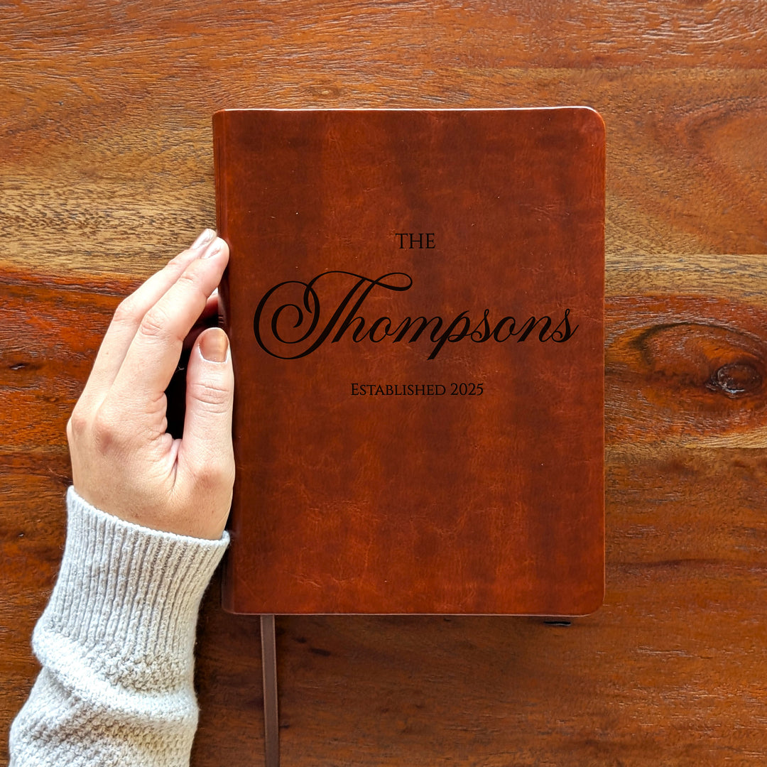 Personalized NLT Journaling Bible – Dark Brown | Family Name Center