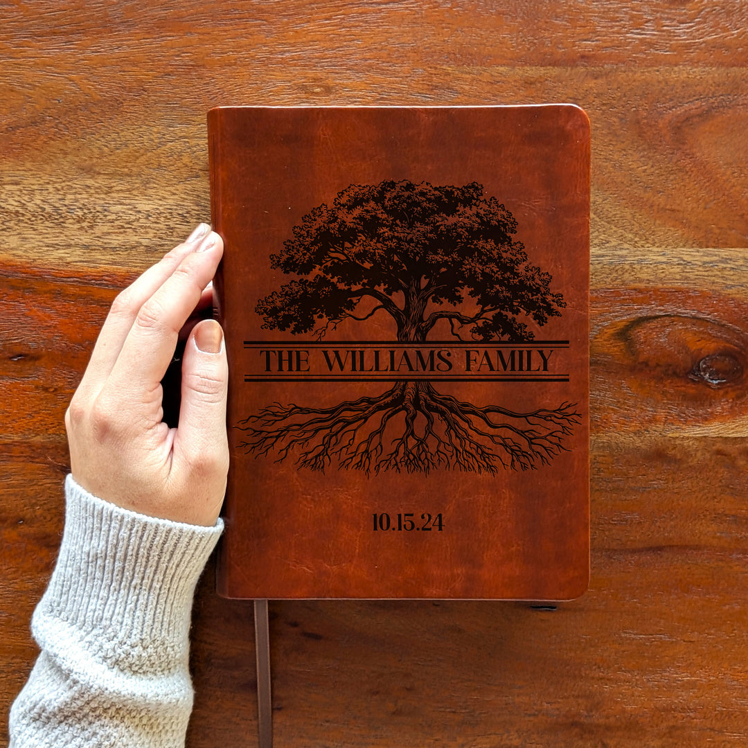 Personalized NLT Journaling Bible – Dark Brown | Oak Family Tree Center