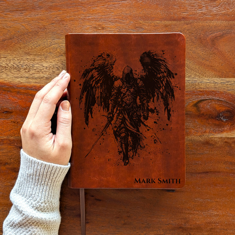 Personalized NLT Journaling Bible – Dark Brown | Archangel Michael.