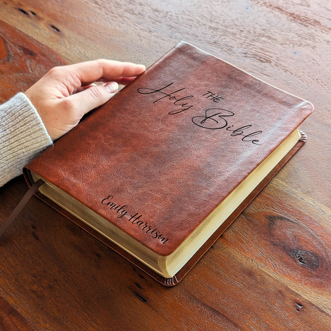 Personalized NLT Journaling Bible – Dark Brown | Holy Bible Name