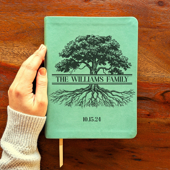 Personalized NLT Journaling Bible – Sage Green | Oak Family Tree Center