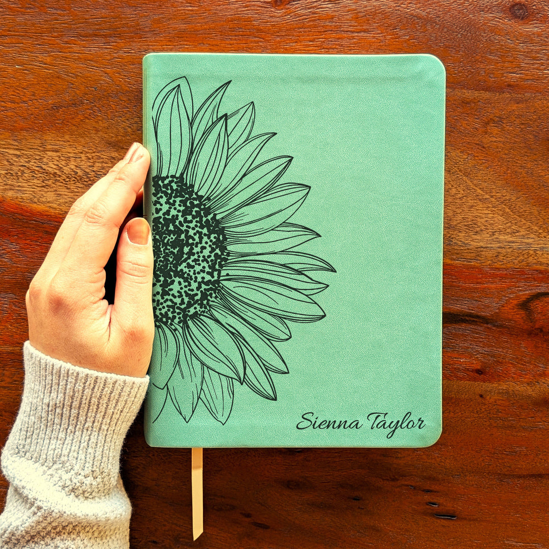 Personalized NLT Journaling Bible – Sage Green | Sunflower Large