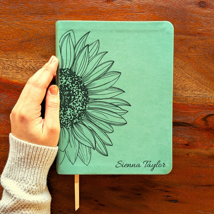 Personalized NLT Journaling Bible – Sage Green | Sunflower Large