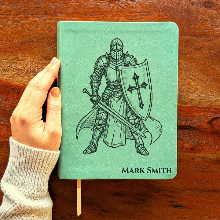 Personalized NLT Journaling Bible – Sage Green | Knight Standing Solo