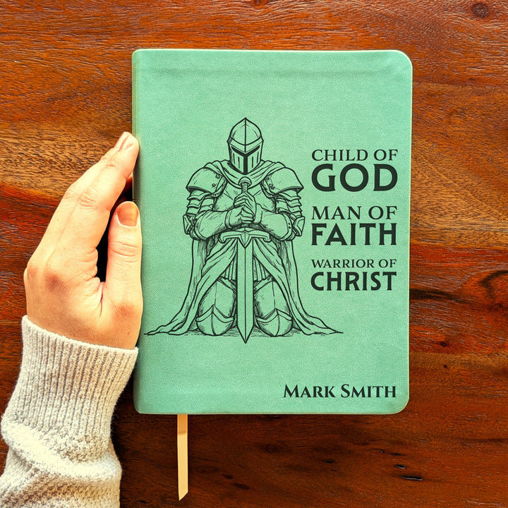 Personalized NLT Journaling Bible – Sage Green | Knight Warrior of Christ