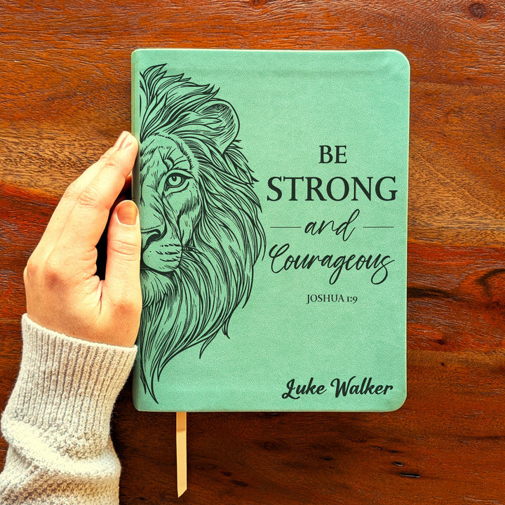 Personalized NLT Journaling Bible – Sage Green | Lion Be Strong