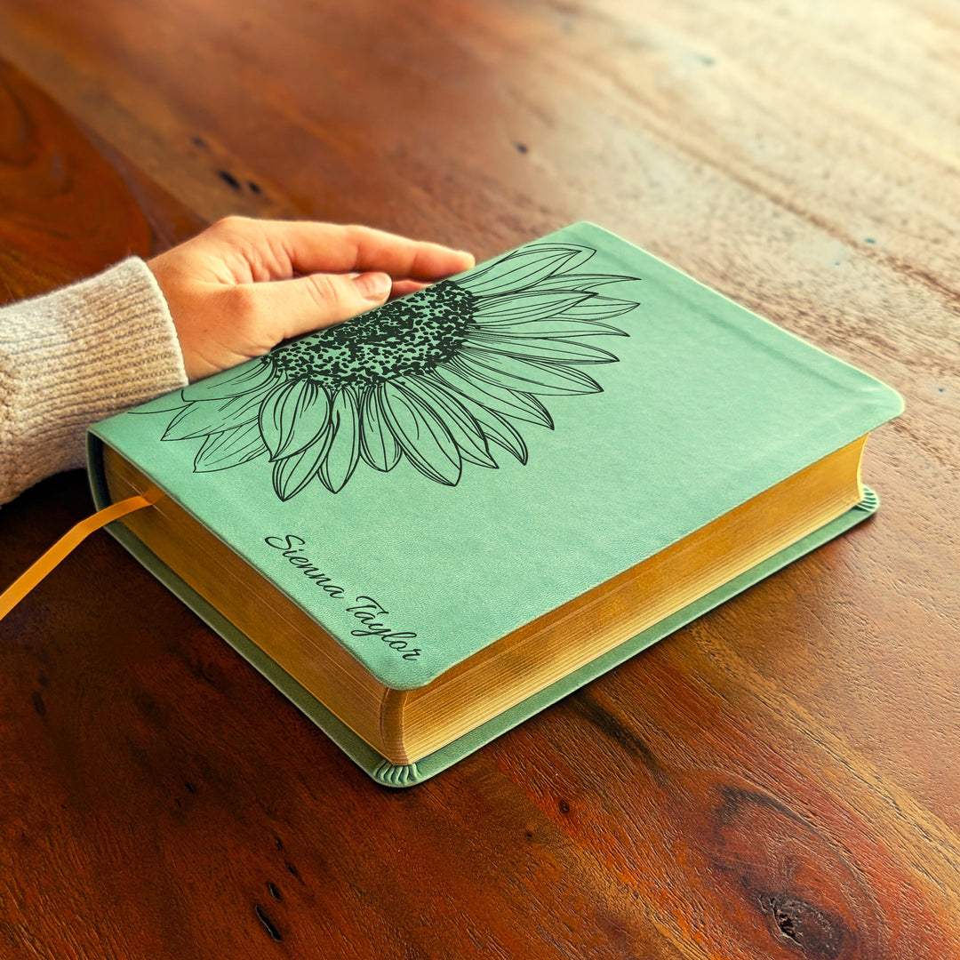 Personalized NLT Journaling Bible – Sage Green | Sunflower Large