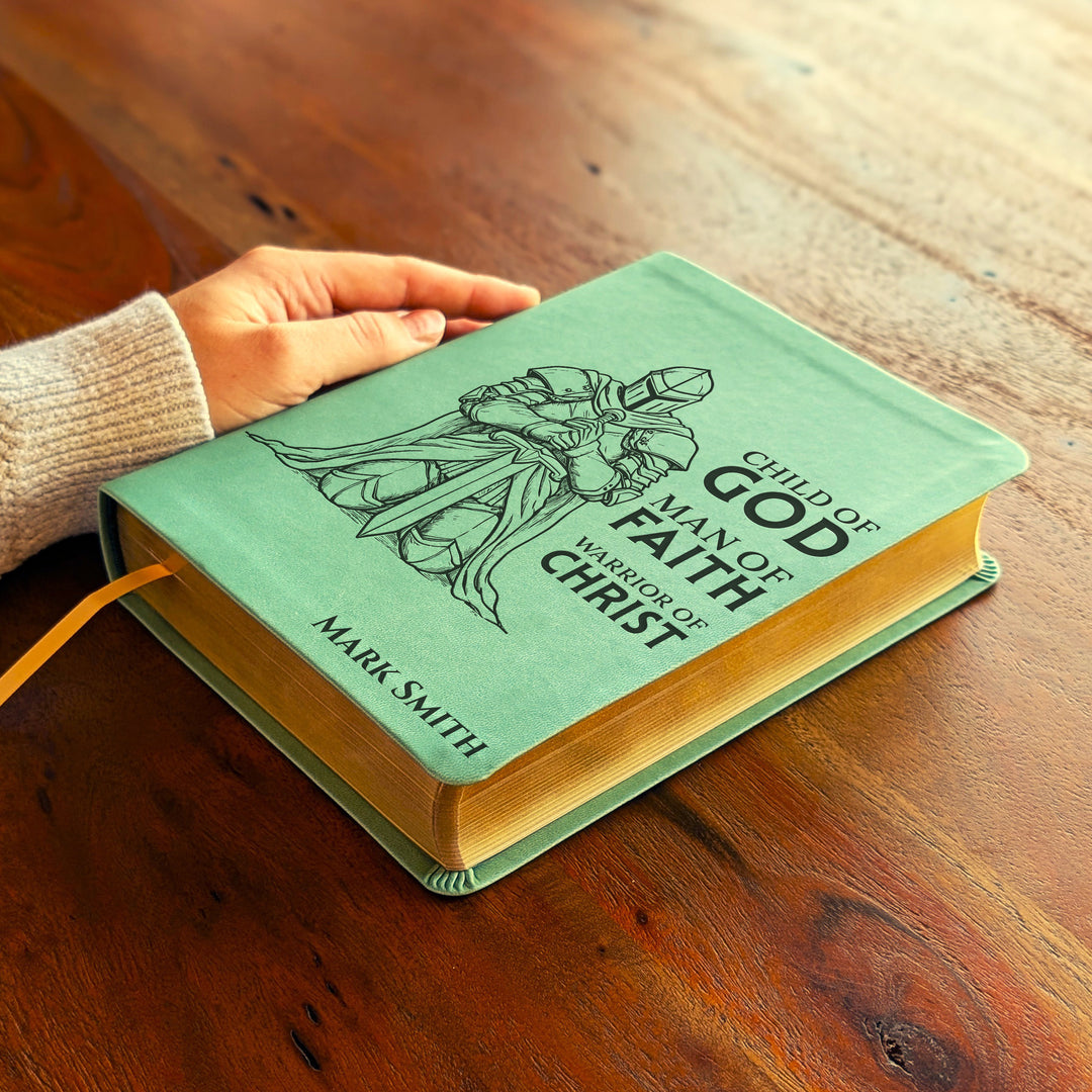 Personalized NLT Journaling Bible – Sage Green | Knight Warrior of Christ