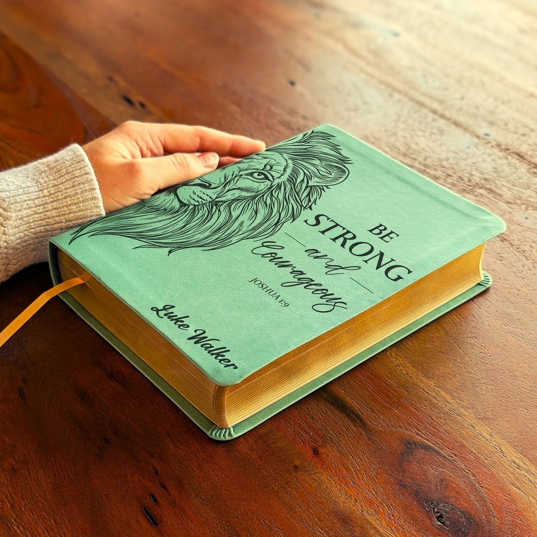 Personalized NLT Journaling Bible – Sage Green | Lion Be Strong