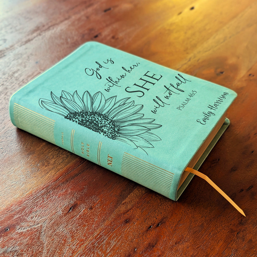 Biblia de estudio NLT personalizada – Verde salvia | Girasol