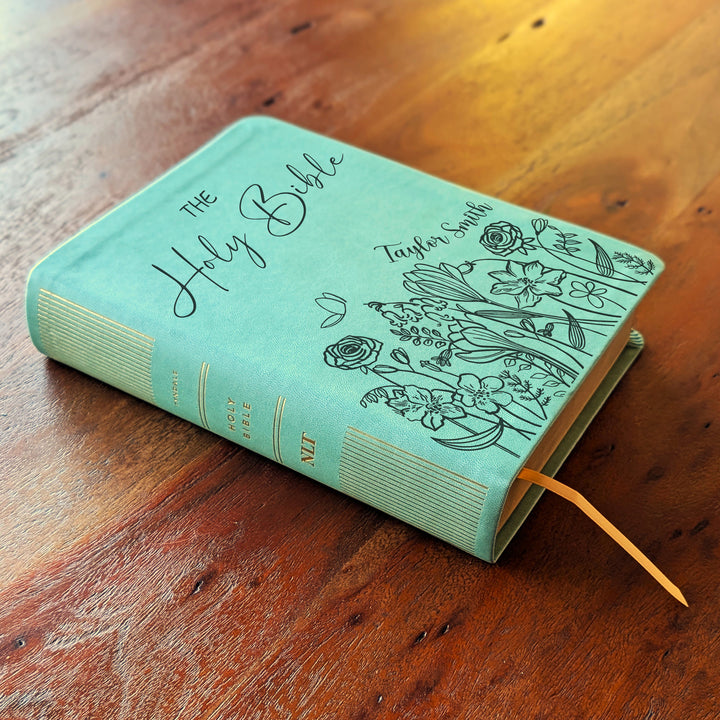 Personalized NLT Journaling Bible – Sage Green | Flowers Holy Bible