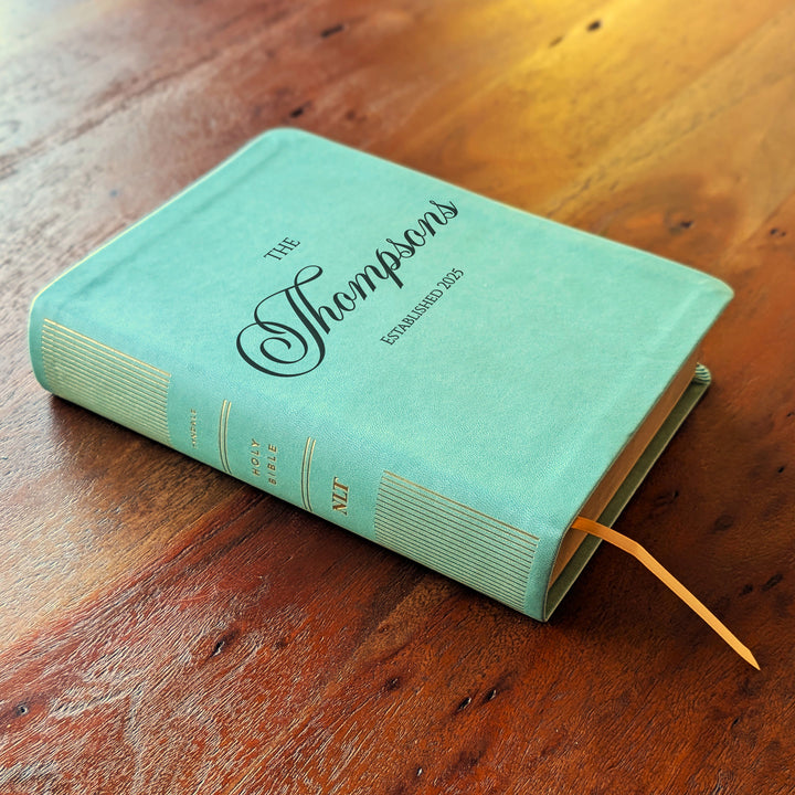 Personalized NLT Journaling Bible – Sage Green | Family Name Center