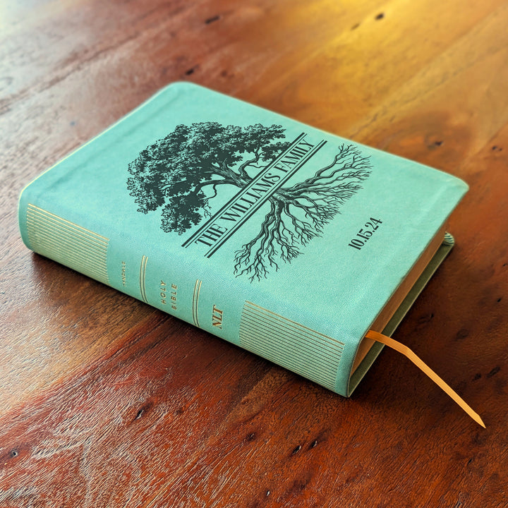 Personalized NLT Journaling Bible – Sage Green | Oak Family Tree Center