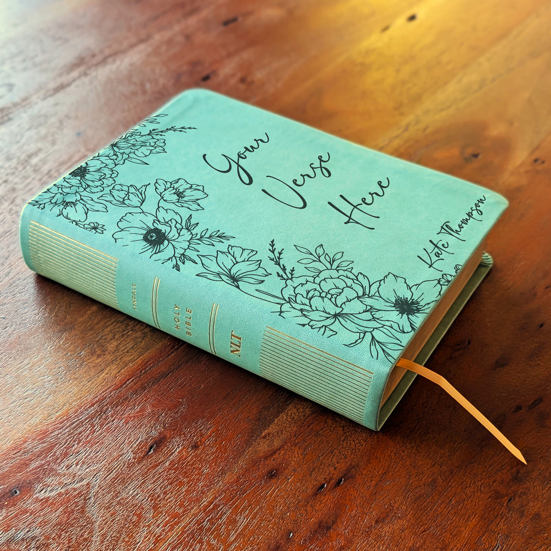 Personalized NLT Journaling Bible – Sage Green | Peony Custom Verse