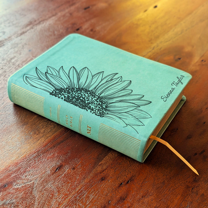 Personalized NLT Journaling Bible – Sage Green | Sunflower Large