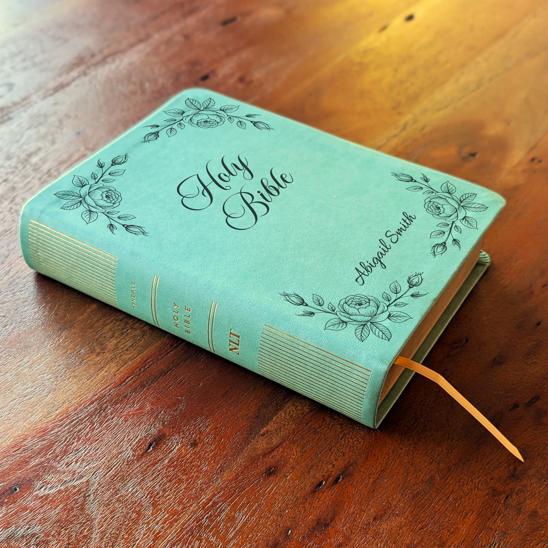 Personalized NLT Journaling Bible – Sage Green | Rose Corners
