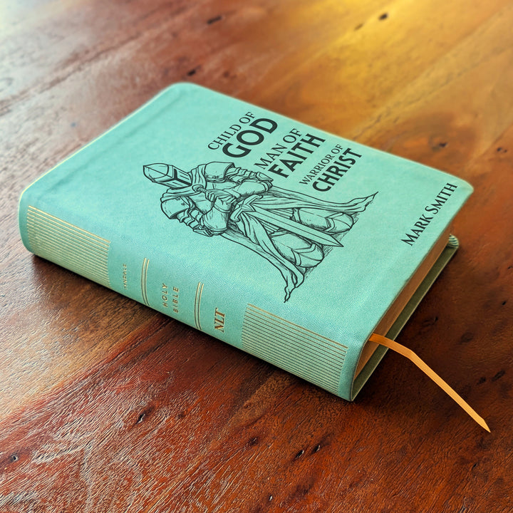 Personalized NLT Journaling Bible – Sage Green | Knight Warrior of Christ