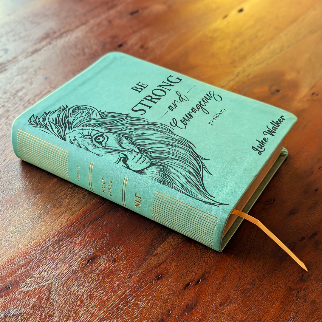 Personalized NLT Journaling Bible – Sage Green | Lion Be Strong