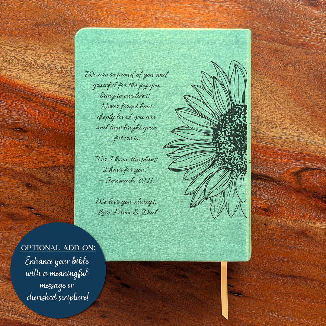 Biblia de estudio NLT personalizada – Verde salvia | Girasol