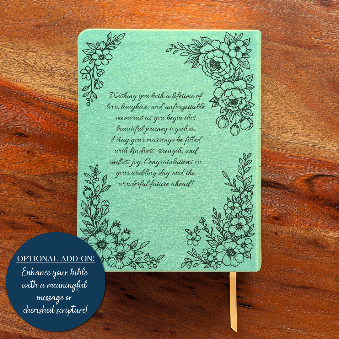 Personalized NLT Journaling Bible – Sage Green | Floral Devoted in Love