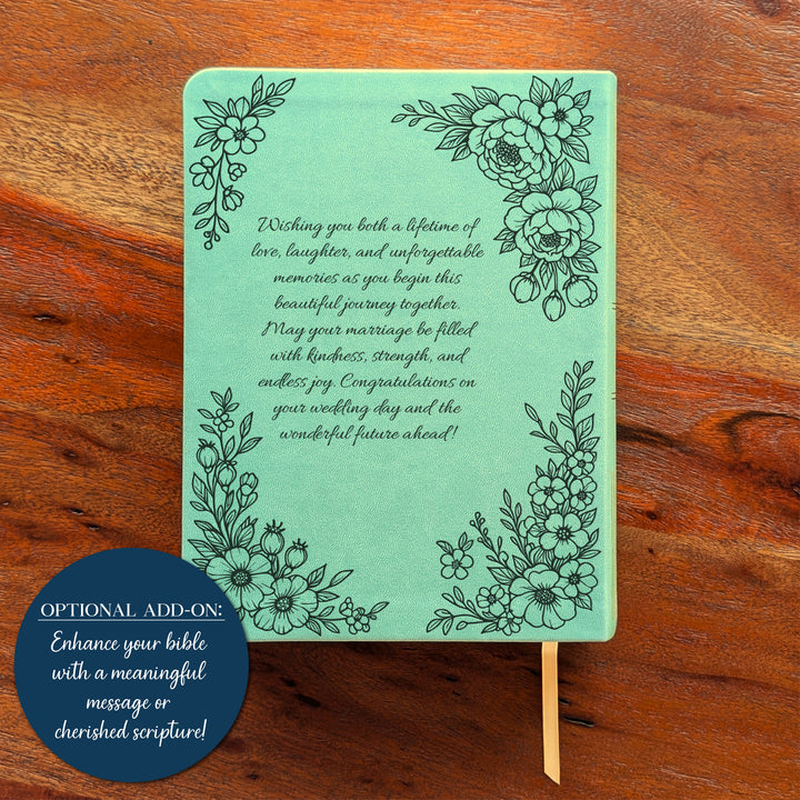 Personalized NLT Journaling Bible – Sage Green | Floral Devoted in Love