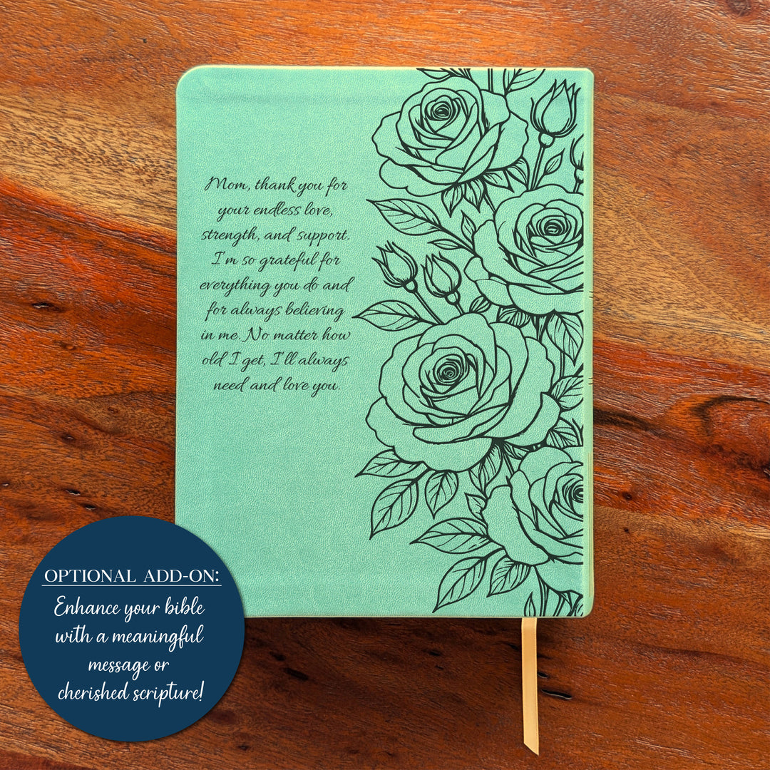 Personalized NLT Journaling Bible – Sage Green | Rose Blessed is She