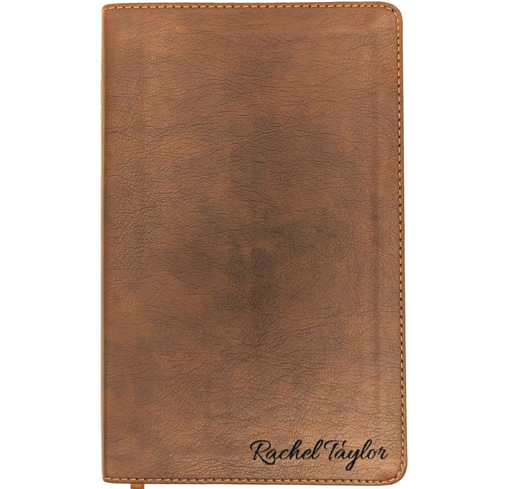 Personalized NLT Thinline Bible – Rustic Brown | Engraved Name