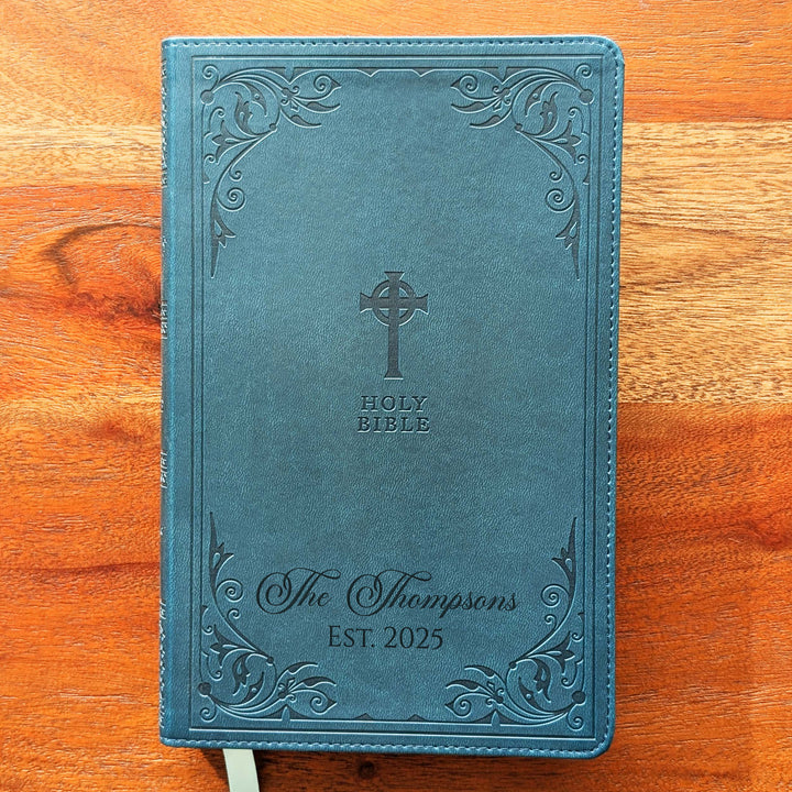 Personalized Catholic Bible – NRSV Catholic Edition - Teal | Name &amp; Date