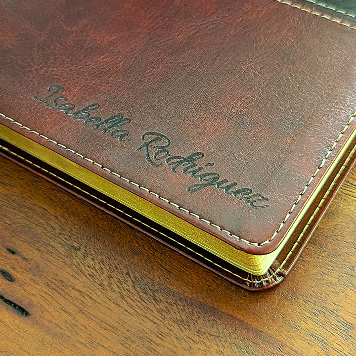 SPANISH - RVR60 Biblia del Pescador Mahogany  | Nombre Grabado