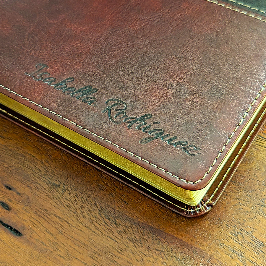 SPANISH - RVR60 Biblia del Pescador Mahogany  | Nombre Grabado