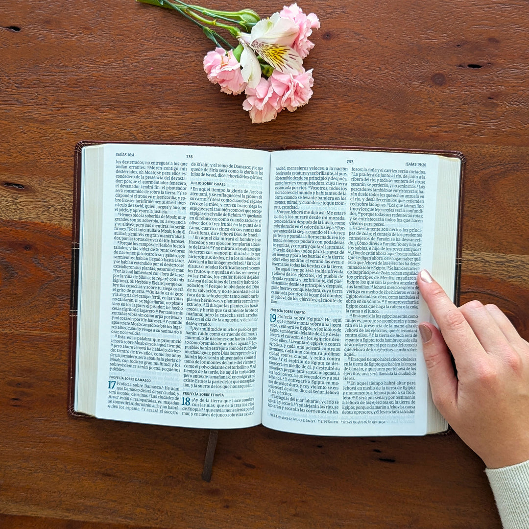SPANISH - RVR60 Biblia del Pescador Mahogany  | Nombre Grabado
