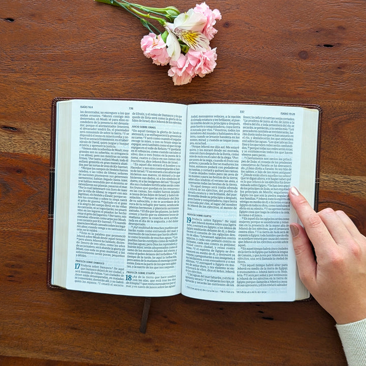 SPANISH - RVR60 Biblia del Pescador Mahogany  | Nombre Grabado