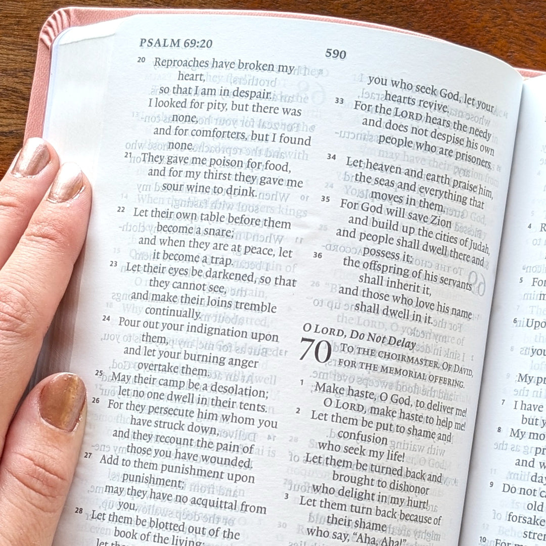 Personalized ESV Large Print Value Thinline Bible – Pink | Initials