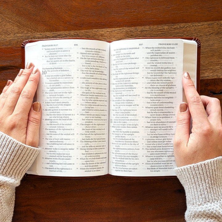 Personalized ESV Large Print Value Thinline Bible - Tan, Ornament | Engraved Name