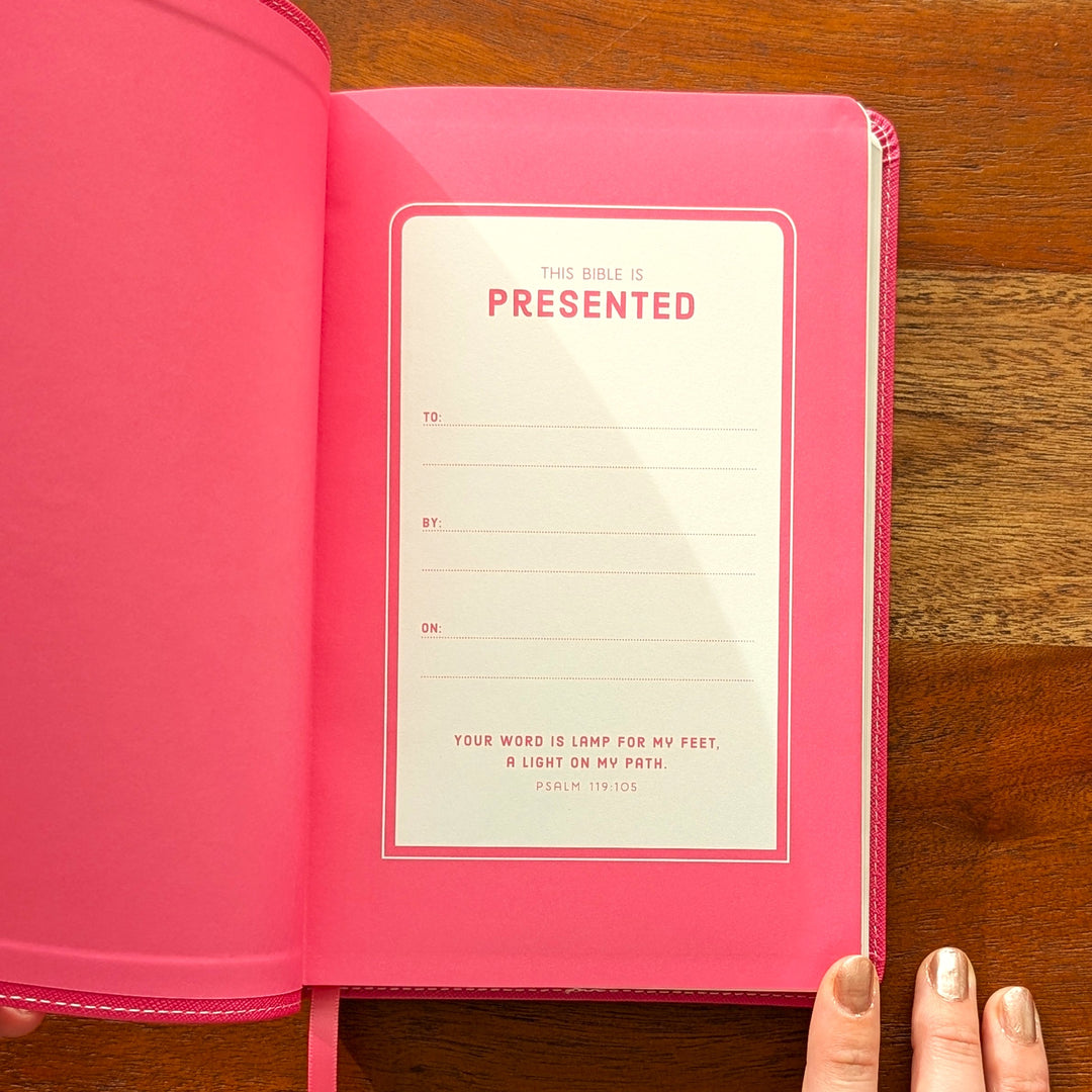 Personalized NIV Bible for Kids - Pink | Engraved Name