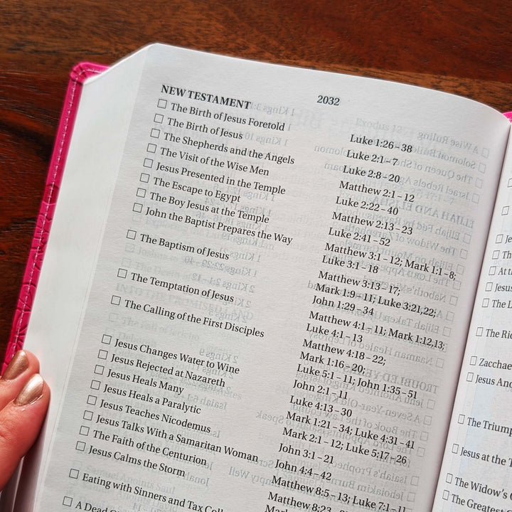 Personalized NIrV Large Print Bible – Pink, Floral | Name Version 02